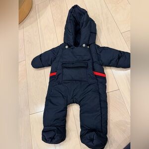 Jacadi Navy Hooded Snowsuit Sz 6months